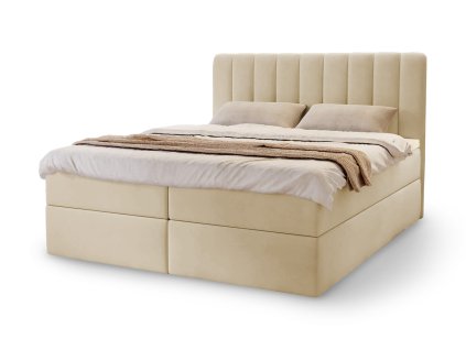 MAGIC bézs kárpitozott boxspring ágy