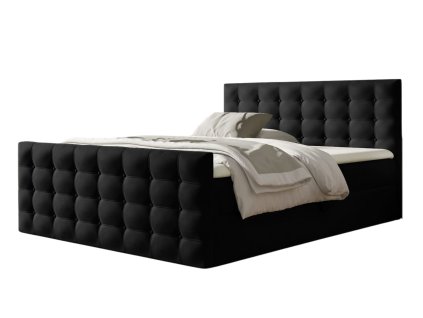 CALVANI fekete boxspring franciaágy