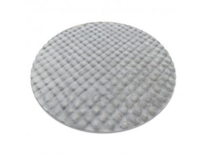 Strukturált kerek Bubble szőnyeg ezüst színben.