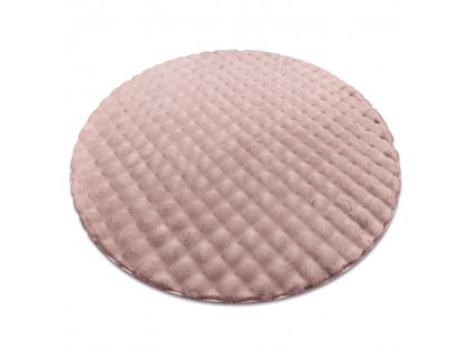 Púderrózsaszín kerek Bubble szőnyeg