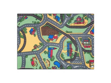 Szürke-zöld csúszásmentes szőnyeg Miasteczko