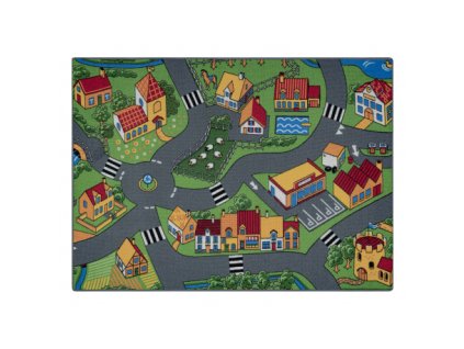 Sivár csúszásmentes szőnyeg Falusi élet