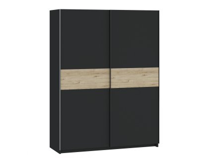 BERNO grafitszürke/tölgy gardróbszekrény 150