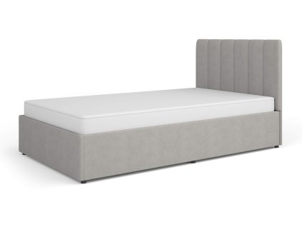 Kárpitozott egyszemélyes ágy tárolóval Mossa 120x200 - szürke