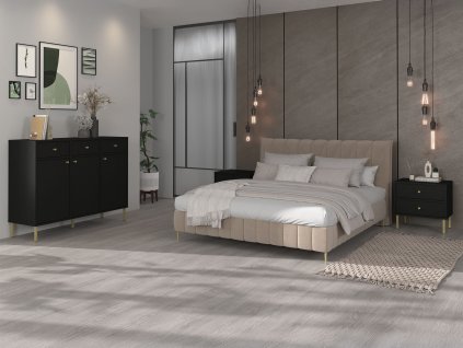 SERENA fekete hálószoba garnitúra