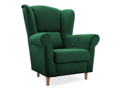 LOFT zöld kárpitozott füles fotel