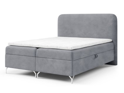 GOMEZ szürke boxspring ágy matraccal 160x200