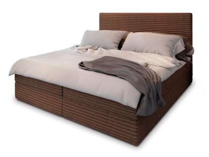 SAMANA téglavörös ágyneműtartós boxspring ágy 140x200