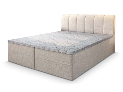 CEVANO krémszínű boxspring ágy 140x200