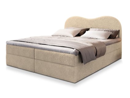 Fluvia N krémszínű boxspring ágy 160x200