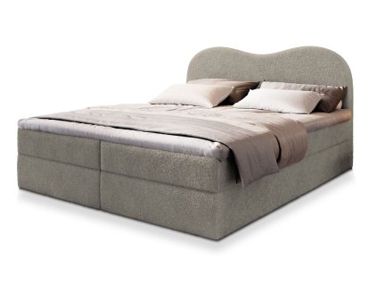 Fluvia N világosszürke boxspring ágy 180x200