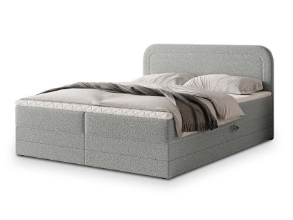 ARMELIN világosszürke boxspring ágy 180x200