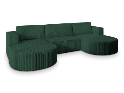 VEZZO P kihúzható U alakú ülőgarnitúra - sötétzöld