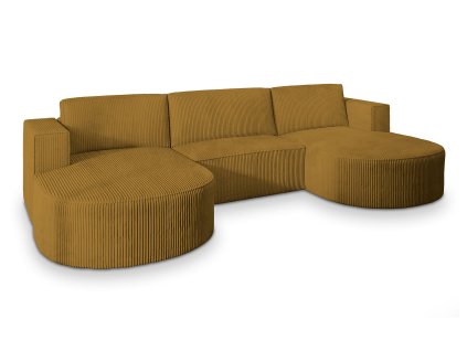 VEZZO P kihúzható U alakú ülőgarnitúra - mustársárga