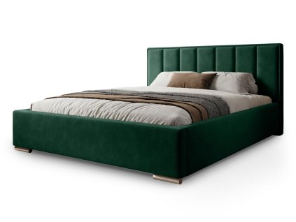 LOIS zöld kárpitozott franciaágy 160x200