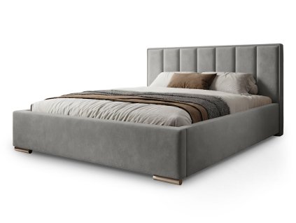 LOIS sötétszürke kárpitozott franciaágy 180x200