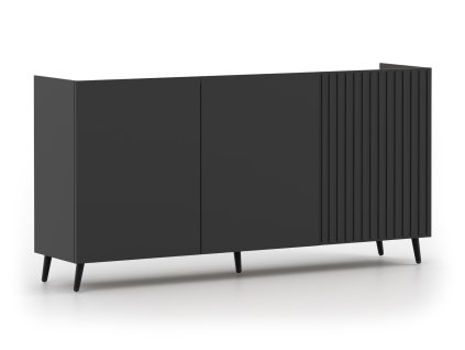 GOJA 3D fekete háromajtós komód