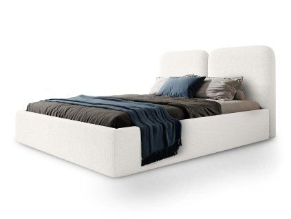 Krém színű kárpitozott Desio Slim ágy