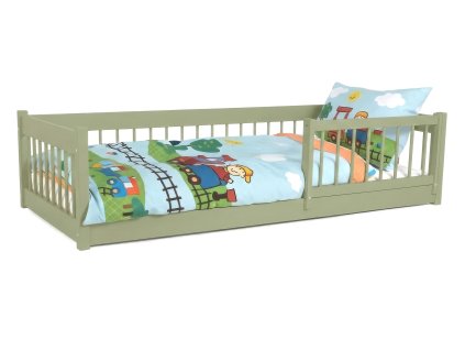 Leszanka olivazöld Montessori ágy 180x80