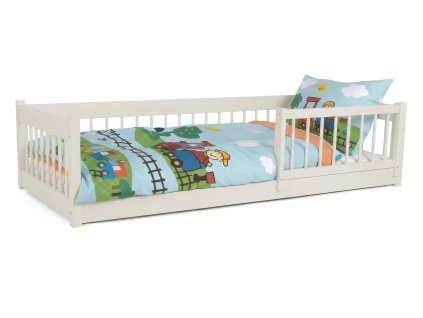 LESZANKA gyerek fa montessori ágy 90x200 - kasmír