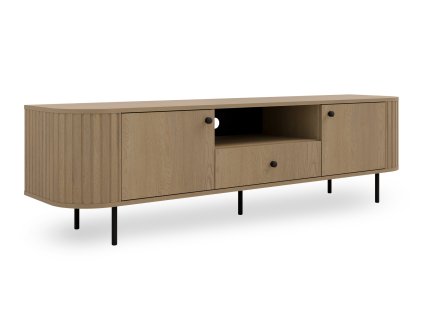 Ovális TV-állvány tölgy dekorban