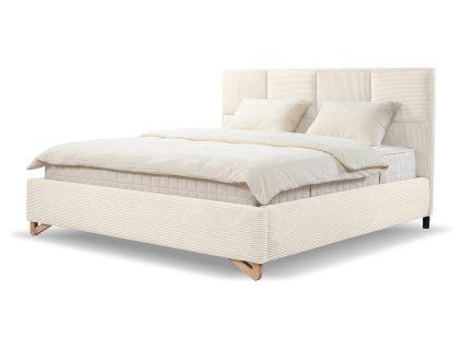 Kárpitozott krém ágy Sofira