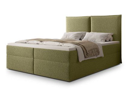 Zöld Seleno 120x200 kárpitozott boxspring ágy