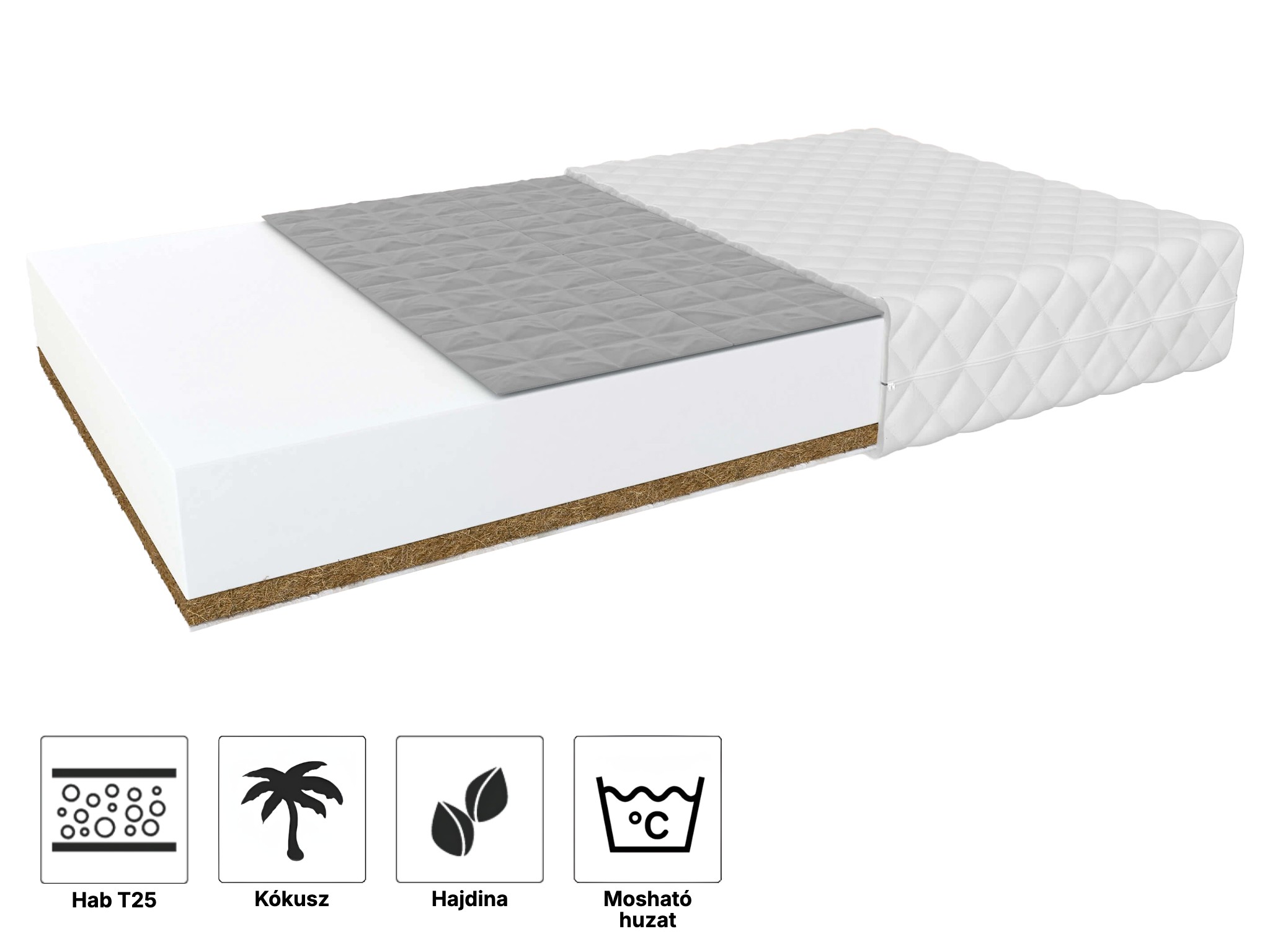 Jaamatrac Kétoldalas matrac hajdina/kókusz 90x200 Bambino Console