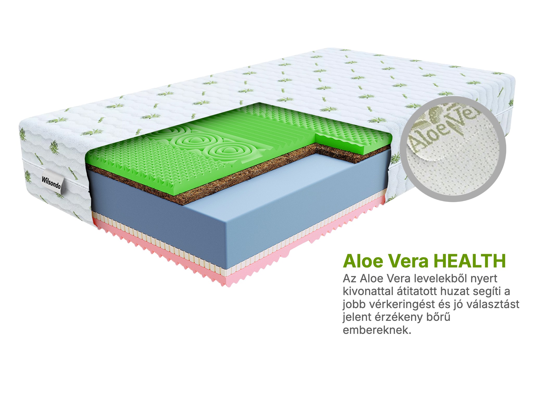 Jaamatrac Kókuszmatrac Sandra 160x200 Huzat: Premium Jersey 3D