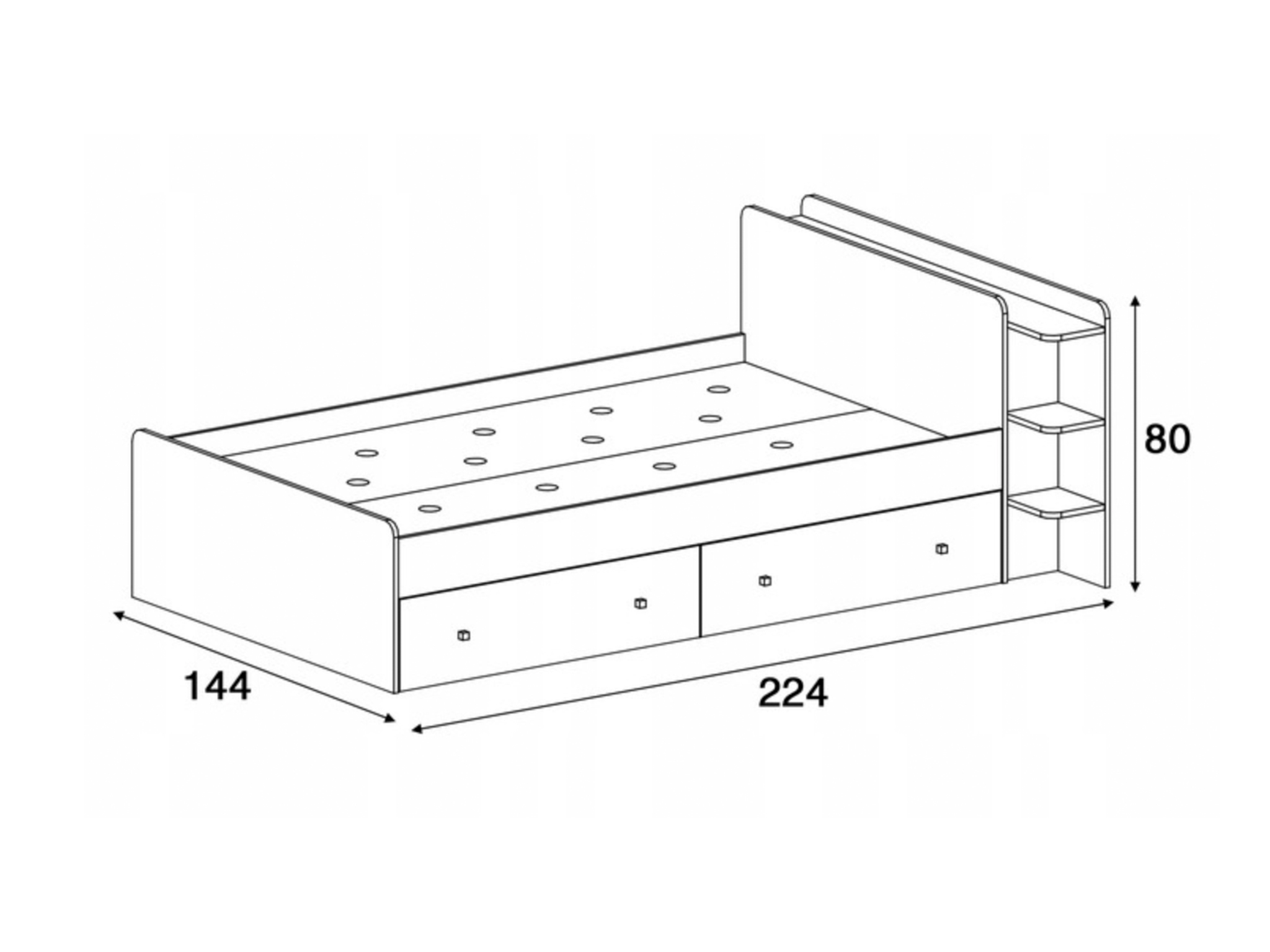 ME LOTOS S12 gyerekágy ágyneműtartóval 120x200 Méret: 120x200