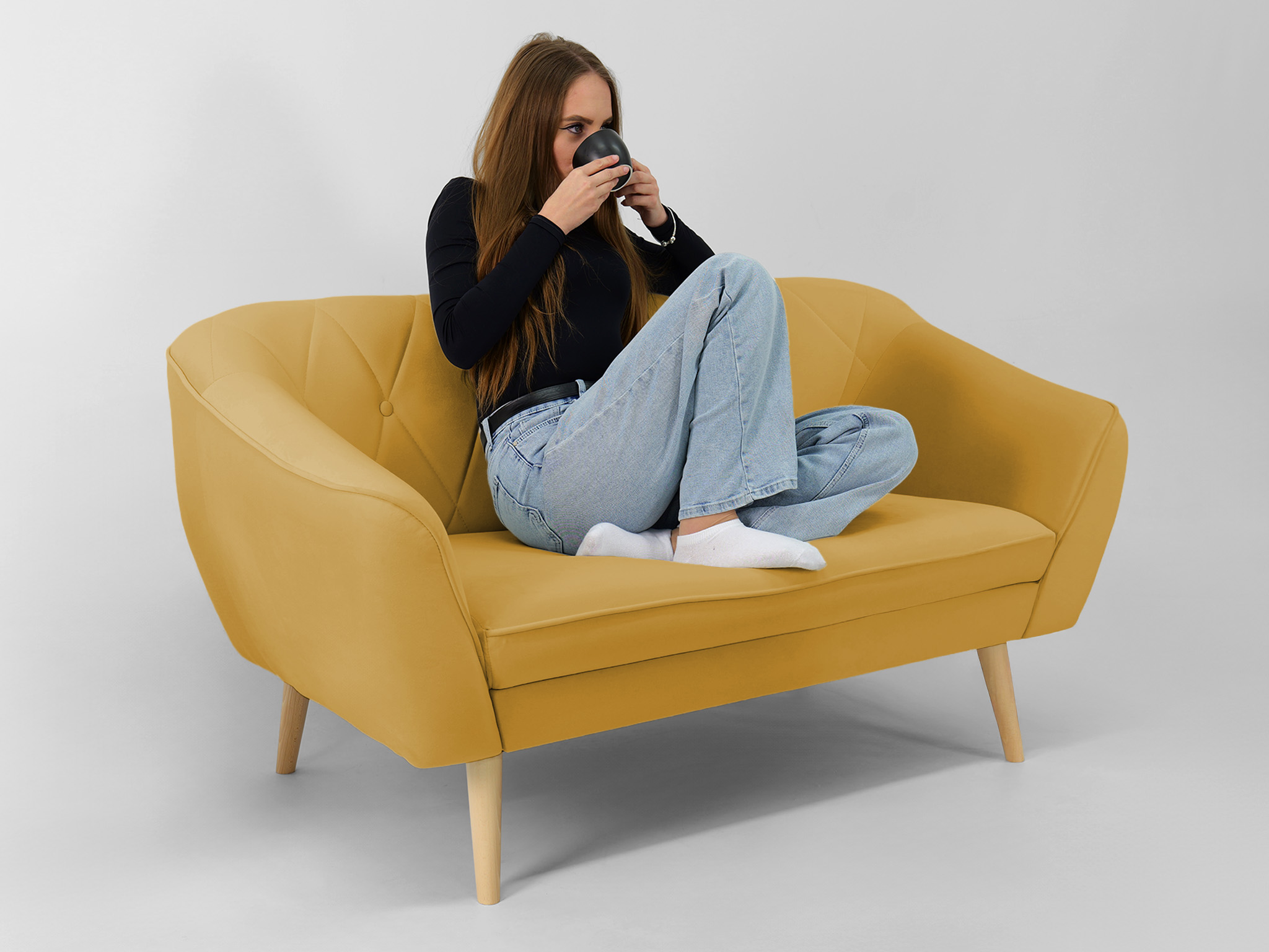 Wilsondo DEANA II kárpitozott kanapé - sárga