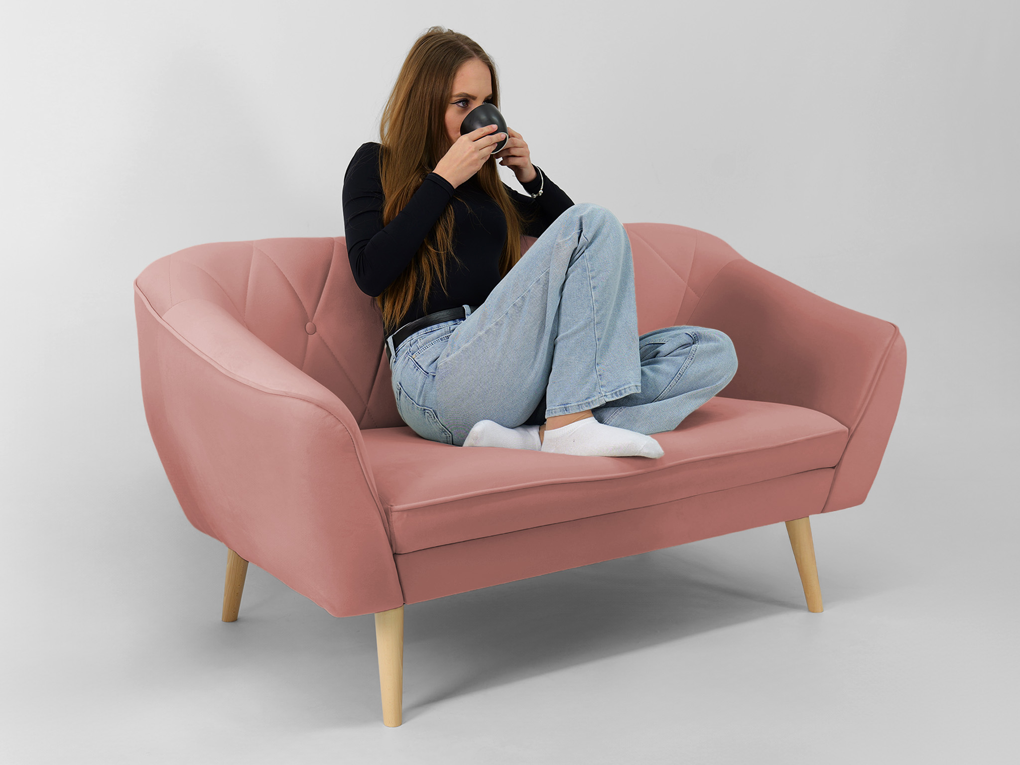 Wilsondo DEANA II kárpitozott kanapé - lazacszín