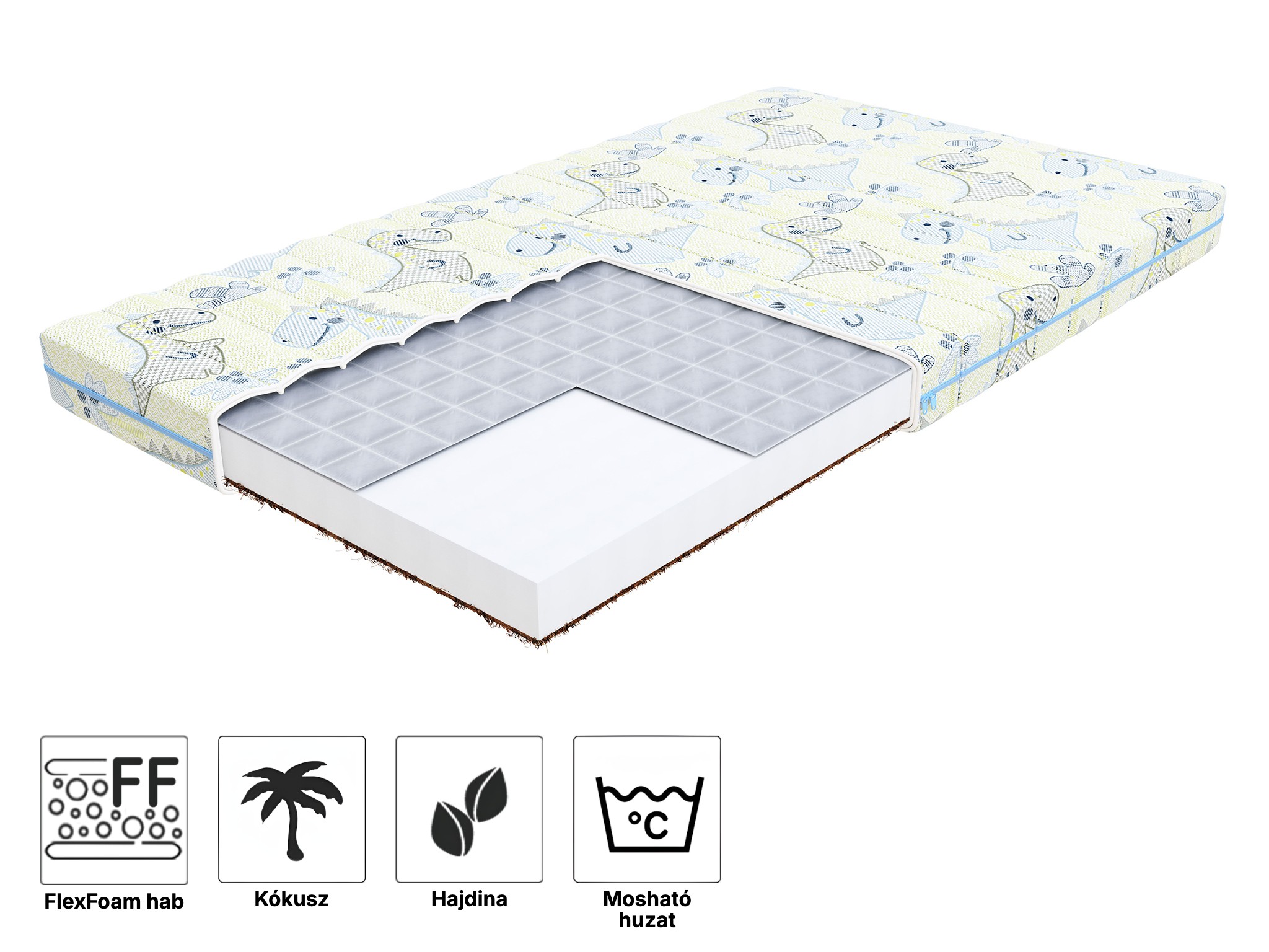 Jaamatrac MIDINO hab babamatrac a kiságyba 120x60