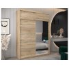 ALYXIA II gardróbszekrény tükörrel 180/200 - sonoma tölgy