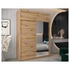ALYXIA II gardróbszekrény tükörrel 180/200 - artisan tölgy