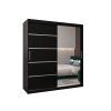 ALYXIA II gardróbszekrény tükörrel 180/200 - fekete