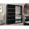 ALYXIA II gardróbszekrény tükörrel 180/200 - fekete