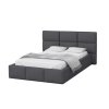 DONY kárpitozott felnyitható ágyneműtartós franciaágy  - grafit