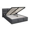 DONY kárpitozott felnyitható ágyneműtartós franciaágy  - grafit