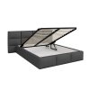 DONY kárpitozott felnyitható ágyneműtartós franciaágy  - grafit