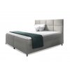 LEILA ágyneműtartós kárpitozott boxspring ágy matraccal - szürke