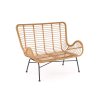 IKARO XL kerti rattan kanapé - natúr / szürke