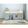 BUNKIE tömör fa gyerek galériaágy 90x200 - borovi