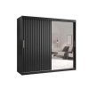 RIFLO Wave II 180/200 tükrös gardróbszekrény - fekete