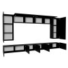 CALABRINI II nappali fal / szekrénysor - fekete