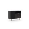 NUBIA NB-01 fekete komód fém lábakkal