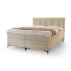 DEANAS bézs kárpitozott boxspring ágy steppelt ágytámlával