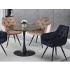 MANGO bézs forgó étkezőszék fekete fém lábakkal