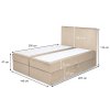 KAYLA kárpitozott bézs boxspring ágy méretei