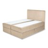 KAYLA kárpitozott bézs boxspring ágy matracokkal